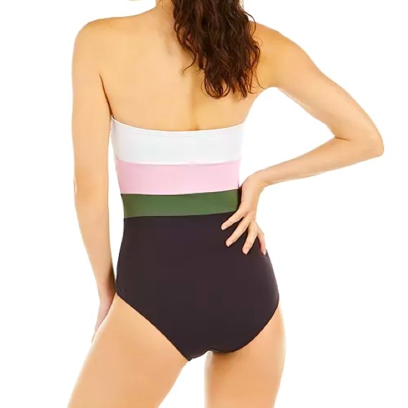 Kate Spade Women's Colorblocked Strapless One Piece Swimsuit Bathing Suit Size S - Picture 3 of 12